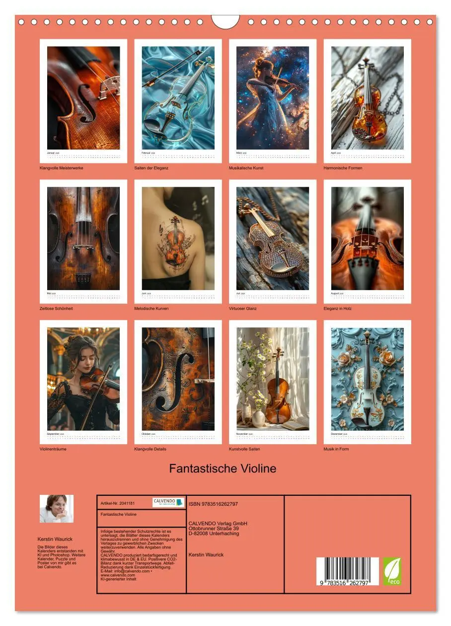 Bild: 9783516262797 | Fantastische Violine (Wandkalender 2026 DIN A3 hoch), CALVENDO...