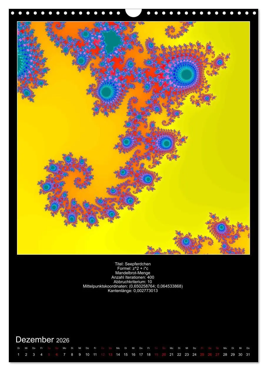 Bild: 9783516402797 | Fraktale zum Selbstnachrechnen (Wandkalender 2026 DIN A3 hoch),...