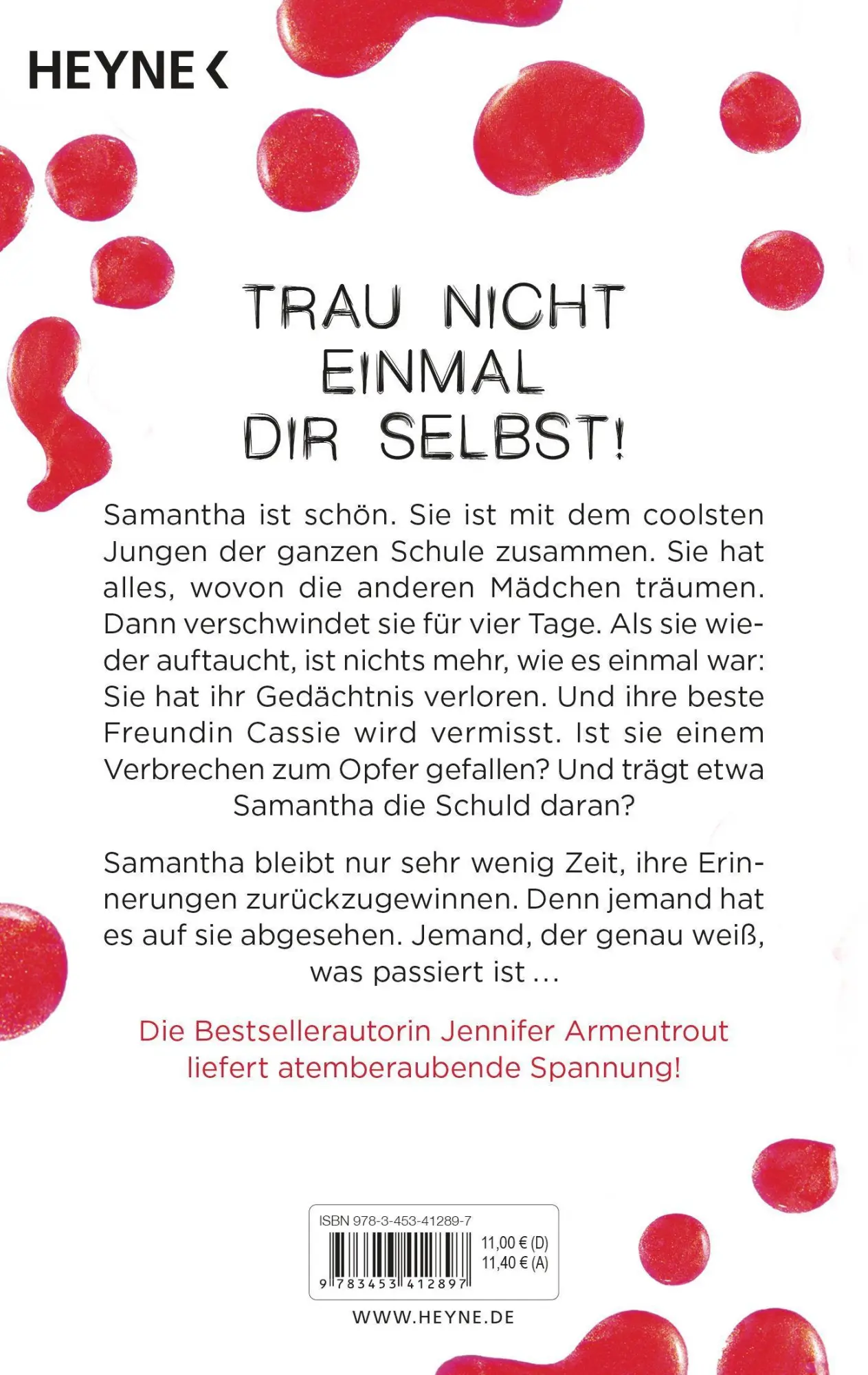 Bild: 9783453412897 | Dreh dich nicht um | Jennifer L. Armentrout | Taschenbuch | 384 S.