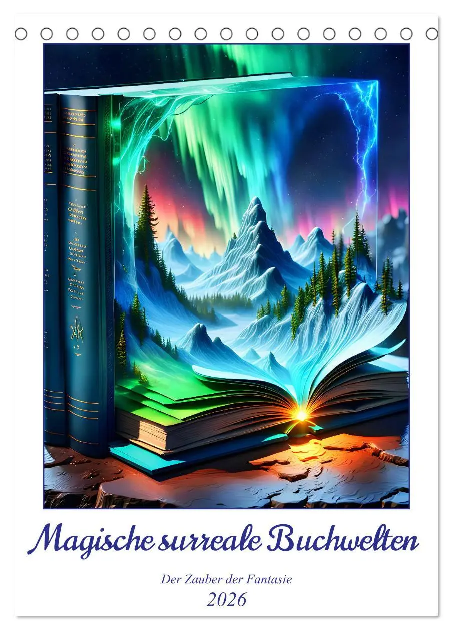 Cover: 9783516252897 | Magische surreale Buchwelten (Tischkalender 2026 DIN A5 hoch),...