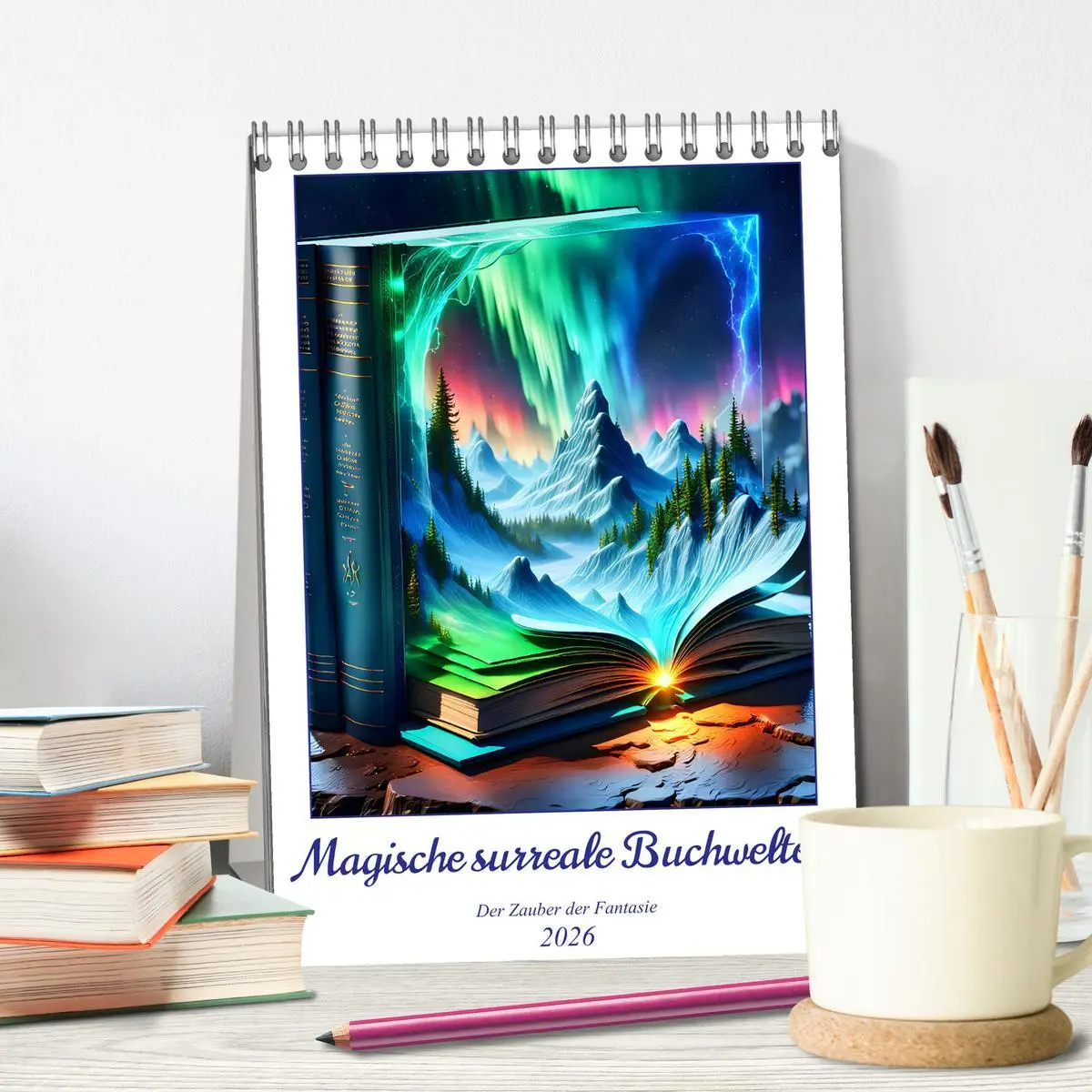 Bild: 9783516252897 | Magische surreale Buchwelten (Tischkalender 2026 DIN A5 hoch),...