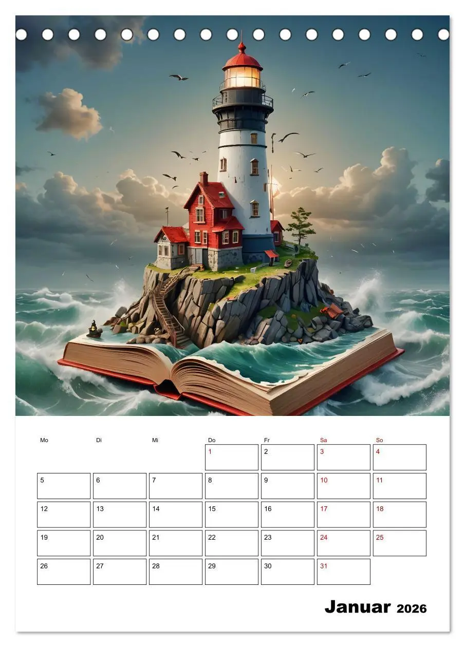 Bild: 9783516252897 | Magische surreale Buchwelten (Tischkalender 2026 DIN A5 hoch),...