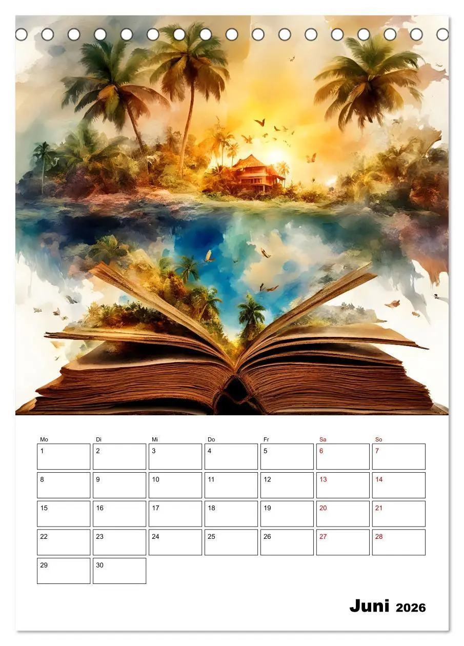 Bild: 9783516252897 | Magische surreale Buchwelten (Tischkalender 2026 DIN A5 hoch),...