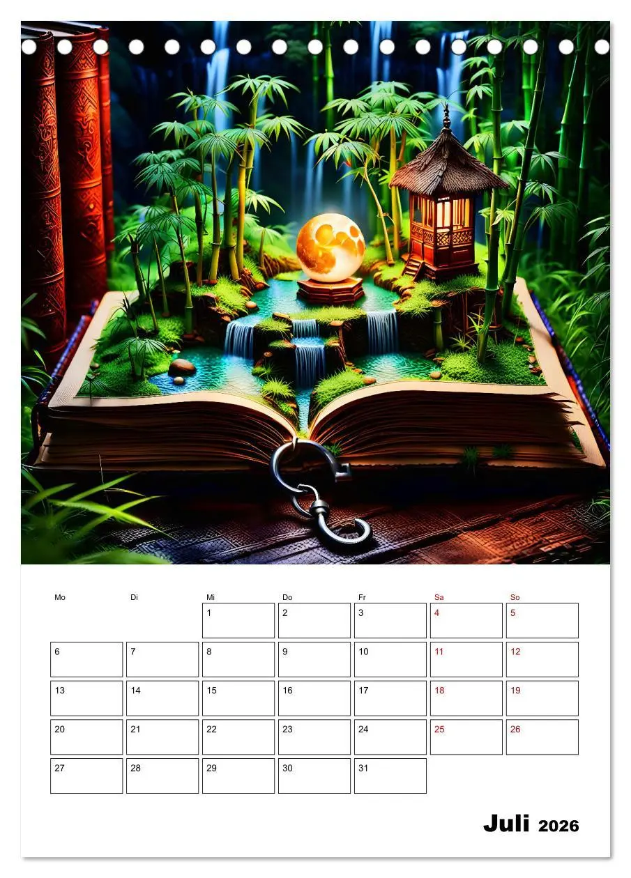 Bild: 9783516252897 | Magische surreale Buchwelten (Tischkalender 2026 DIN A5 hoch),...