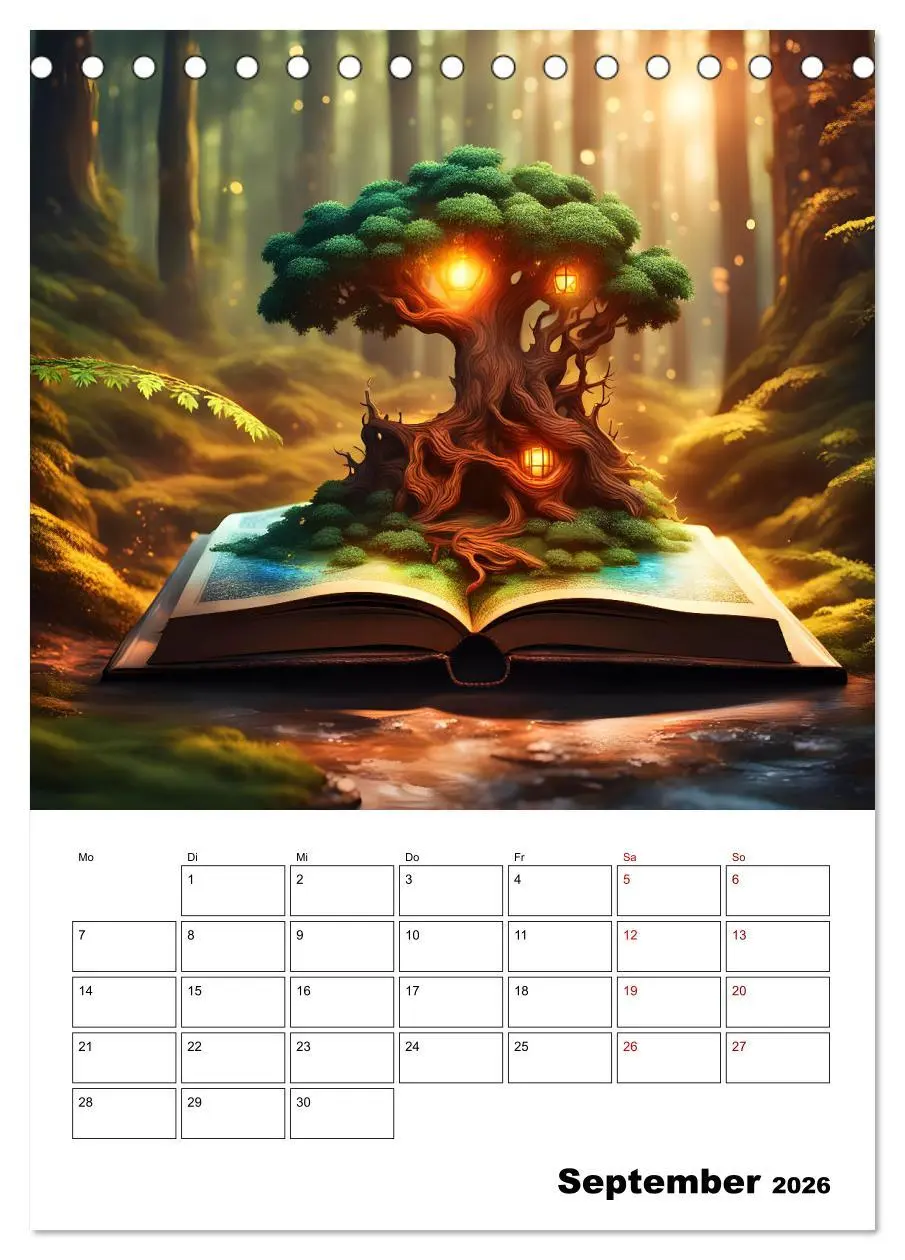 Bild: 9783516252897 | Magische surreale Buchwelten (Tischkalender 2026 DIN A5 hoch),...