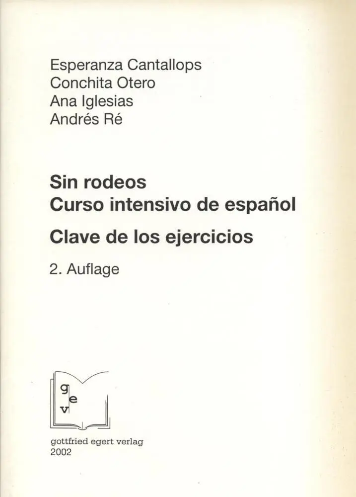 Cover: 9783926972897 | Clave de los ejercicios | Esperanza/Otero, Conchita Cantallops | 52 S.