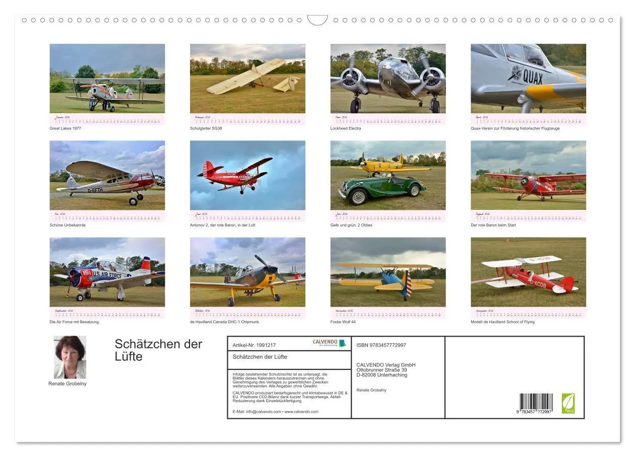 Bild: 9783457772997 | Schätzchen der Lüfte (Wandkalender 2026 DIN A2 quer), CALVENDO...