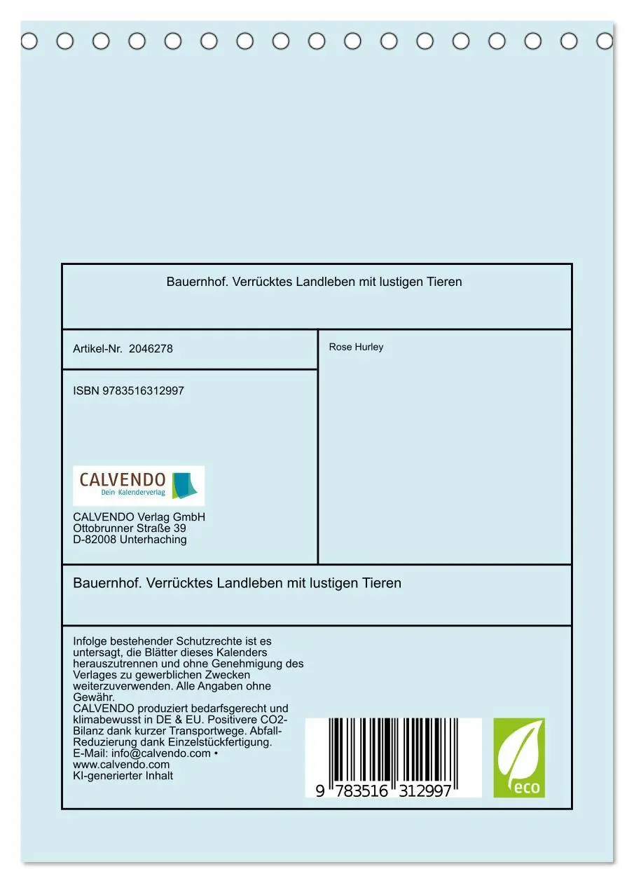 Bild: 9783516312997 | Bauernhof. Verrücktes Landleben mit lustigen Tieren (Tischkalender...