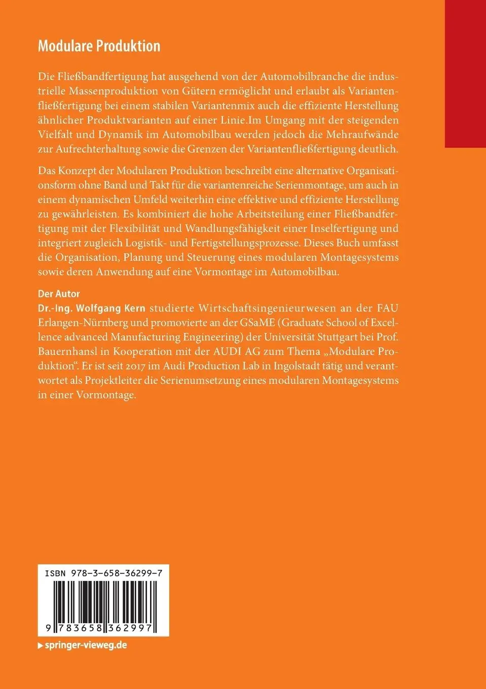 Rückseite: 9783658362997 | Modulare Produktion | Wolfgang Kern | Taschenbuch | Paperback | XXXIII