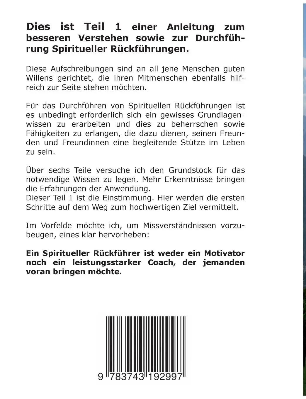 Rückseite: 9783743192997 | Spirituelle Rückführungen | Der Weg ist das Ziel | Günter Skwara