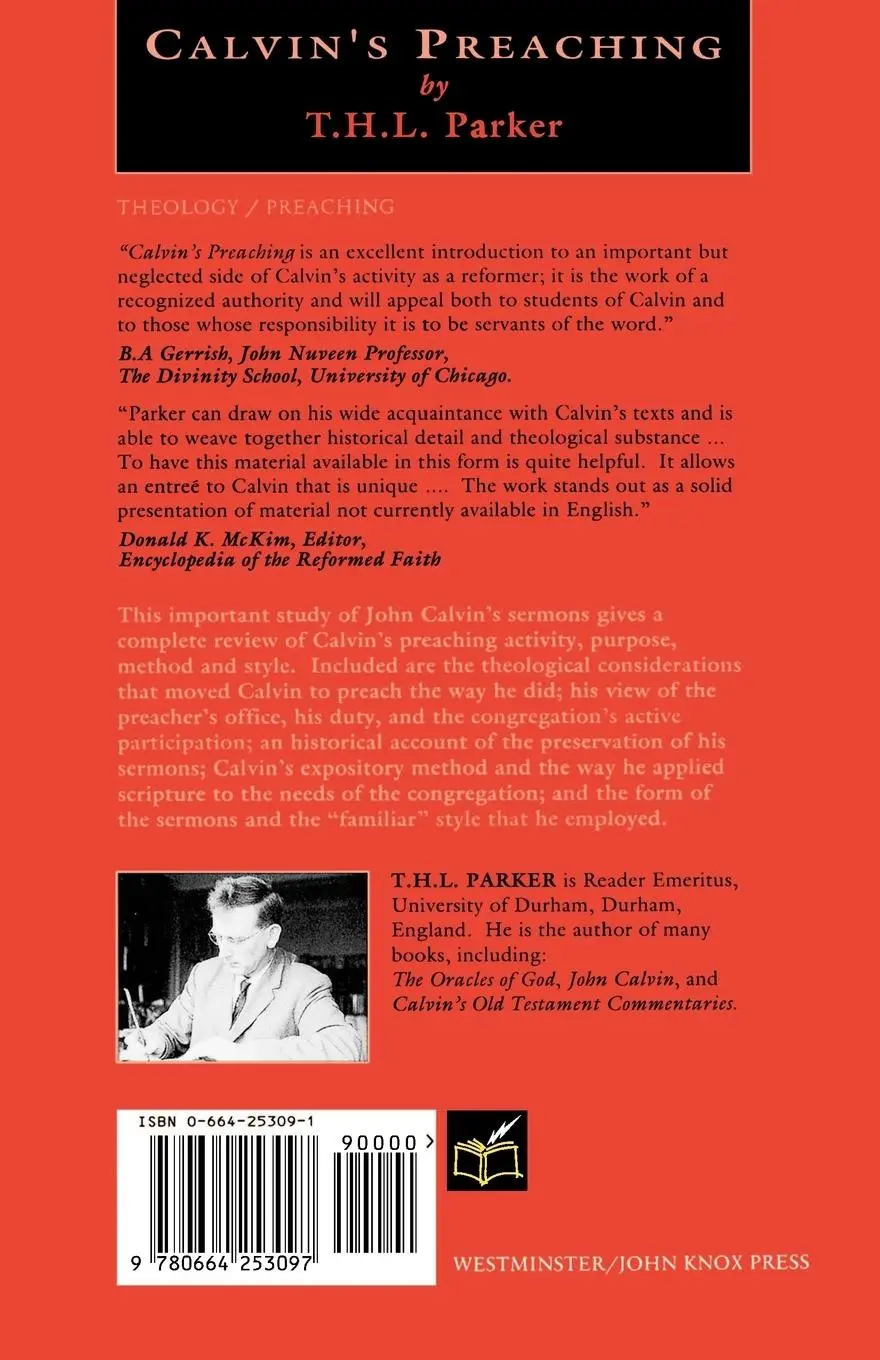 Rückseite: 9780664253097 | Calvin's Preaching | T. H. L. Parker | Taschenbuch | Englisch | 1992