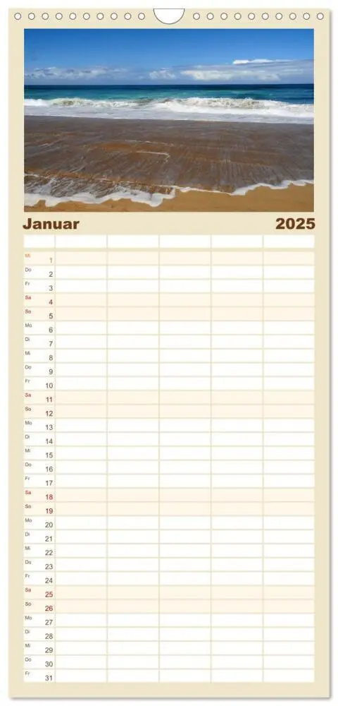 Bild: 9783457113097 | Familienplaner 2025 - Aloha aus Hawaii mit 5 Spalten (Wandkalender,...