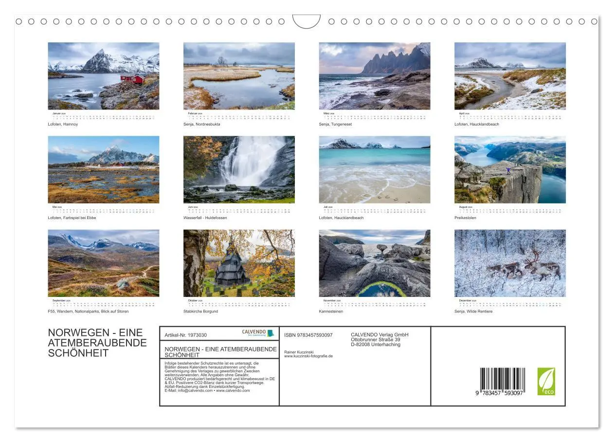 Bild: 9783457593097 | NORWEGEN - EINE ATEMBERAUBENDE SCHÖNHEIT (Wandkalender 2026 DIN A3...