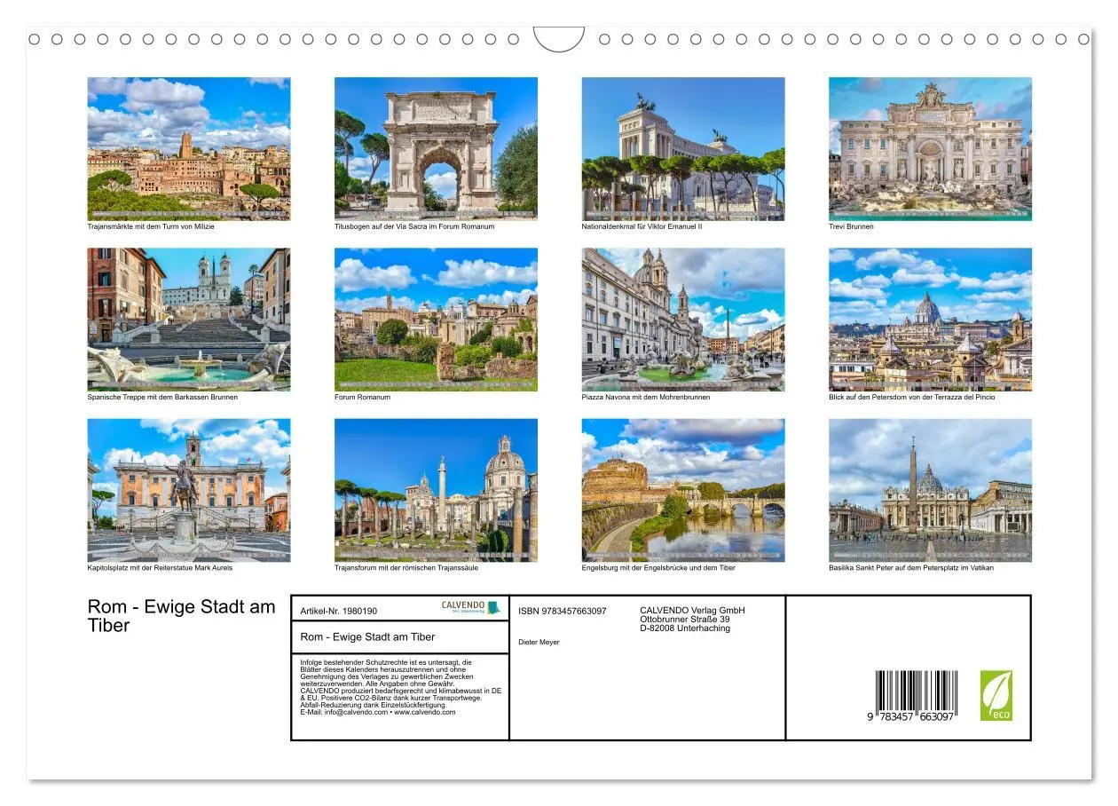 Bild: 9783457663097 | Rom - Ewige Stadt am Tiber (Wandkalender 2026 DIN A3 quer),...