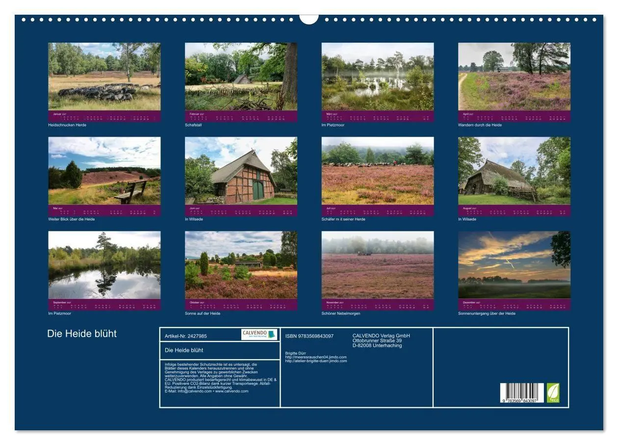 Bild: 9783569843097 | Die Heide blüht (Wandkalender 2027 DIN A2 quer), CALVENDO...