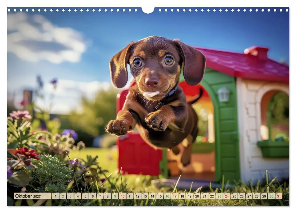 Bild: 9783594353097 | Süße Dackel-Welpen (Wandkalender 2027 DIN A3 quer), CALVENDO...