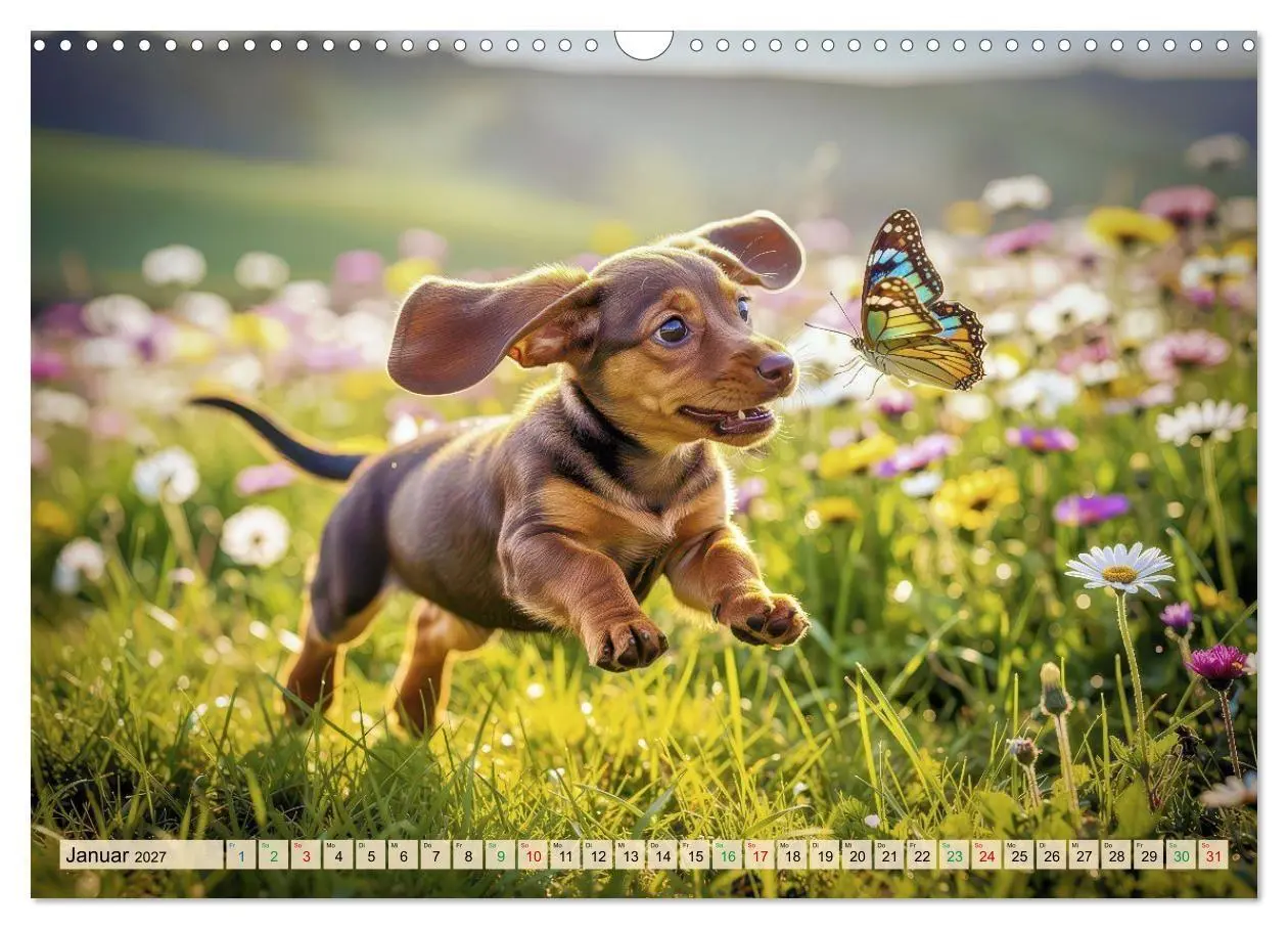 Bild: 9783594353097 | Süße Dackel-Welpen (Wandkalender 2027 DIN A3 quer), CALVENDO...
