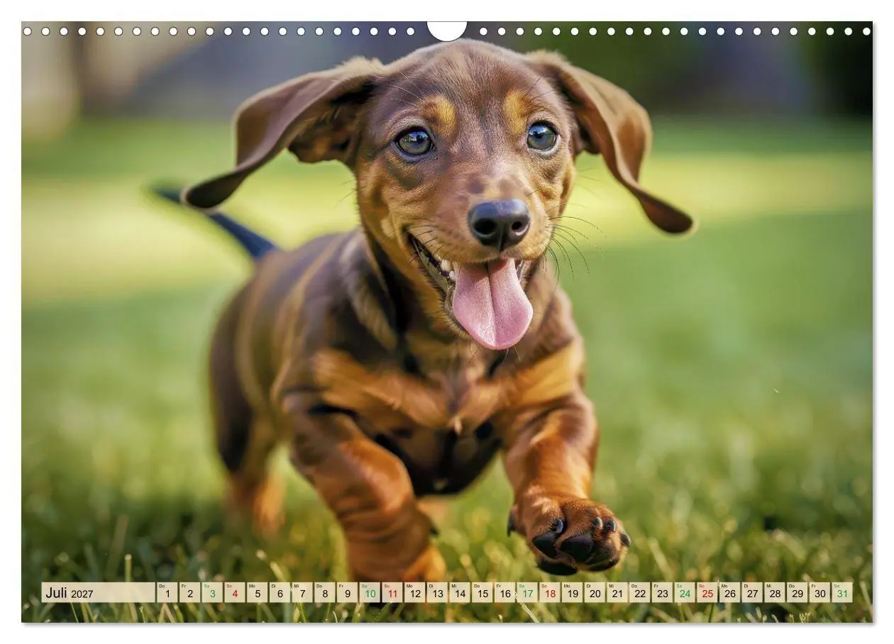 Bild: 9783594353097 | Süße Dackel-Welpen (Wandkalender 2027 DIN A3 quer), CALVENDO...
