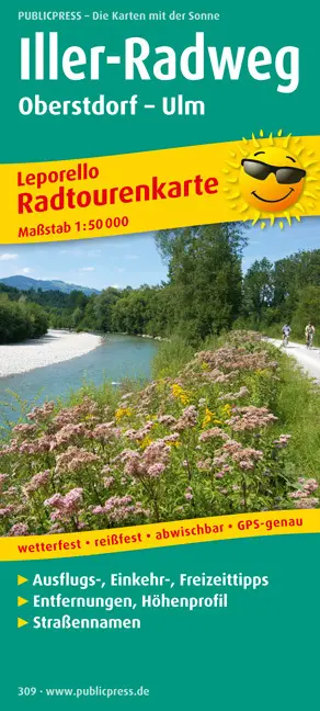 Cover: 9783899203097 | Iller-Radweg 1 : 50 000 | (Land-)Karte | Leporello Radwanderkarten