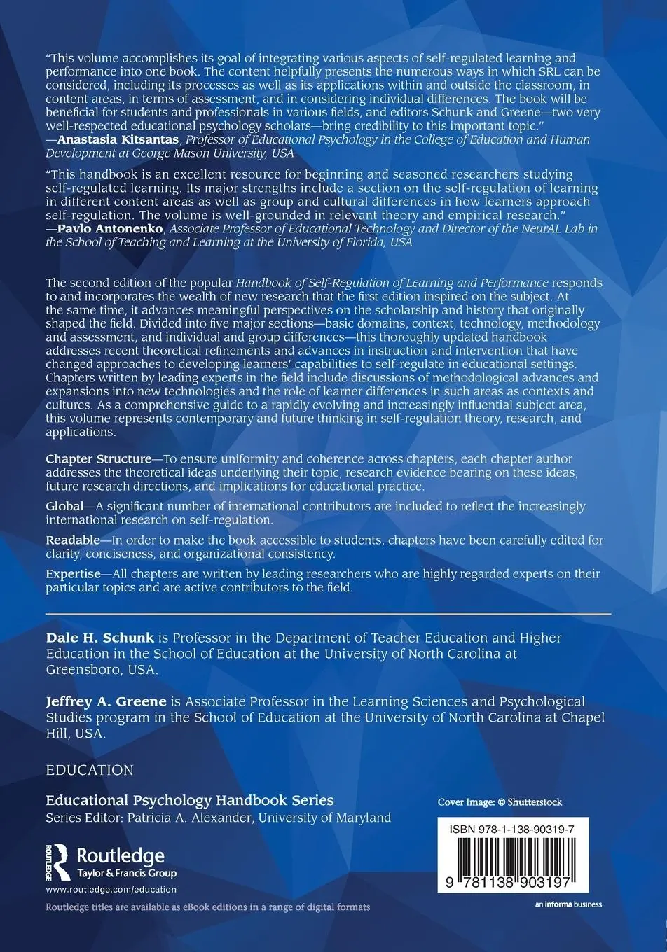 Rückseite: 9781138903197 | Handbook of Self-Regulation of Learning and Performance | Taschenbuch