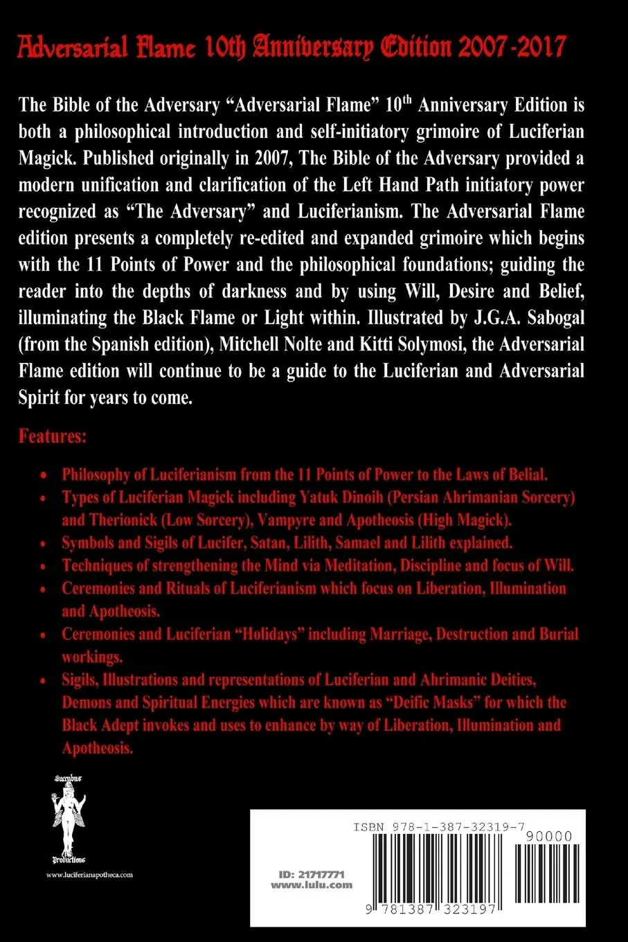 Rückseite: 9781387323197 | The Bible of the Adversary 10th Anniversary Edition | Michael W Ford