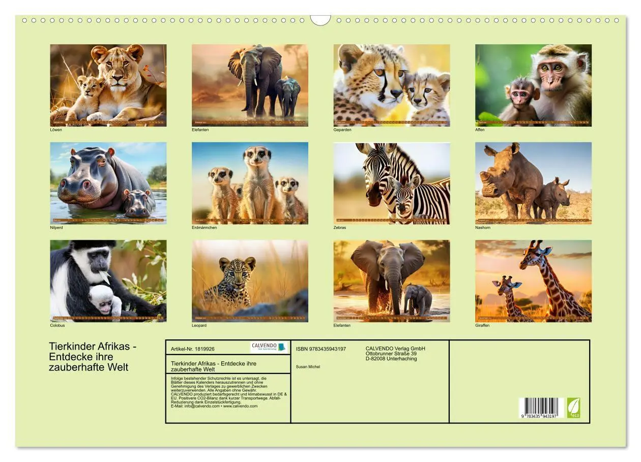 Bild: 9783435943197 | Tierkinder Afrikas - Entdecke ihre zauberhafte Welt (Wandkalender...