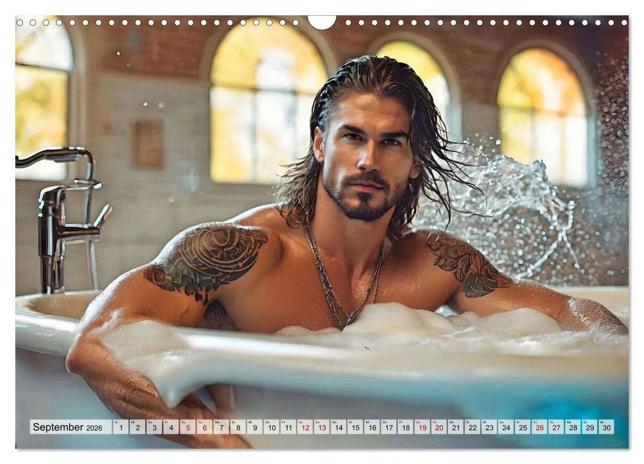 Bild: 9783457273197 | Heiße Kerle im Badeschaum - Muskeln, Tattoos und Wasserspiele...