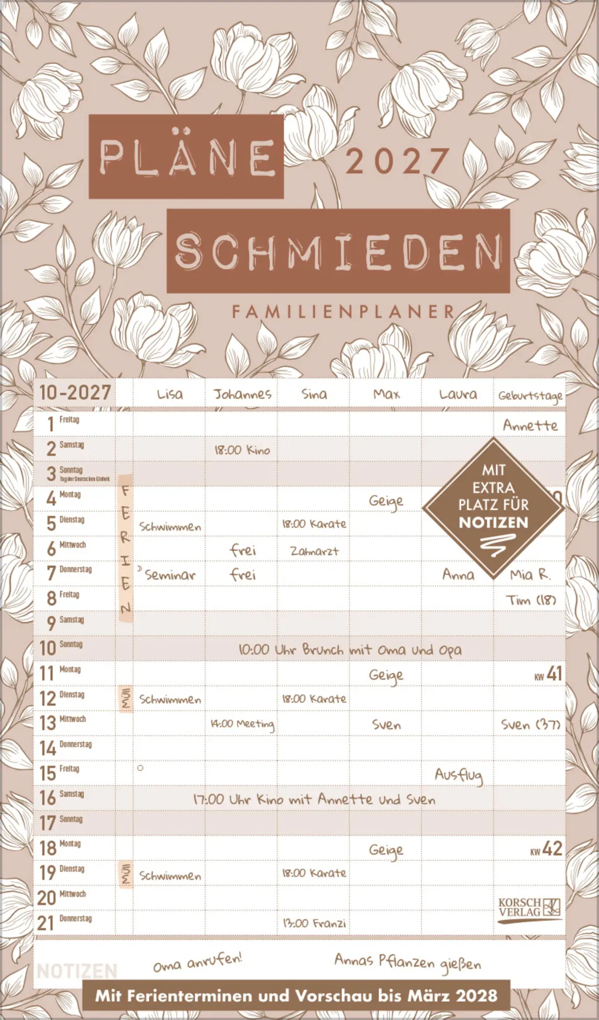 Cover: 9783819303197 | Premium Familienplaner Pläne schmieden 2027 | Verlag Korsch | Kalender