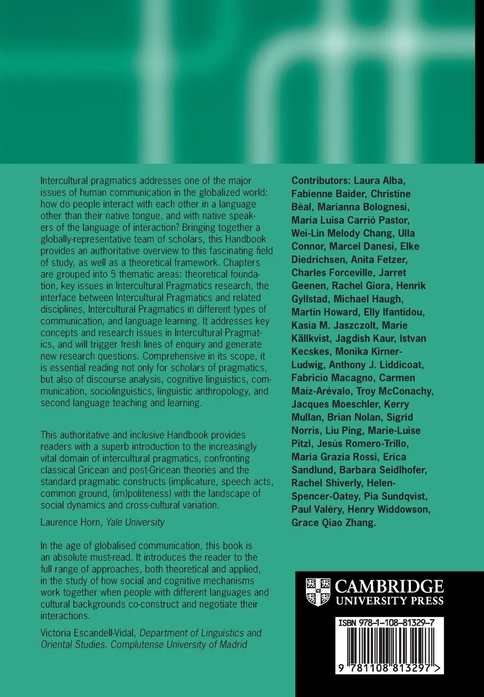 Rückseite: 9781108813297 | The Cambridge Handbook of Intercultural Pragmatics | Istvan Kecskes