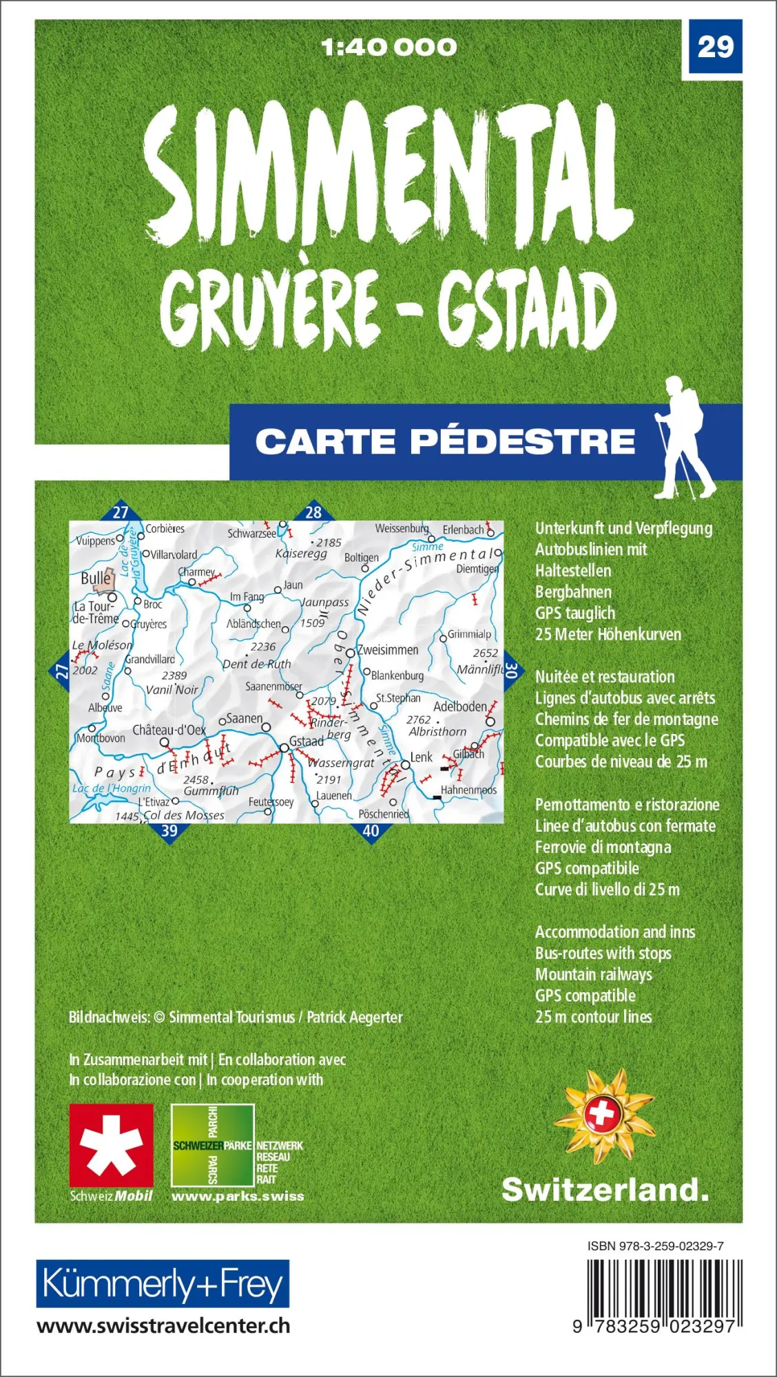 Rückseite: 9783259023297 | Simmental / Gruyère - Gstaad 29 Wanderkarte 1:40 000 matt laminiert