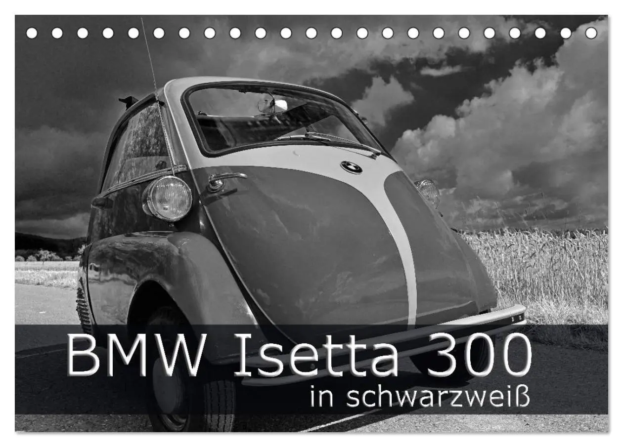 Cover: 9783516043297 | BMW Isetta 300 in schwarzweiß (Tischkalender 2026 DIN A5 quer),...