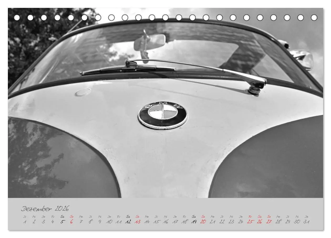 Bild: 9783516043297 | BMW Isetta 300 in schwarzweiß (Tischkalender 2026 DIN A5 quer),...
