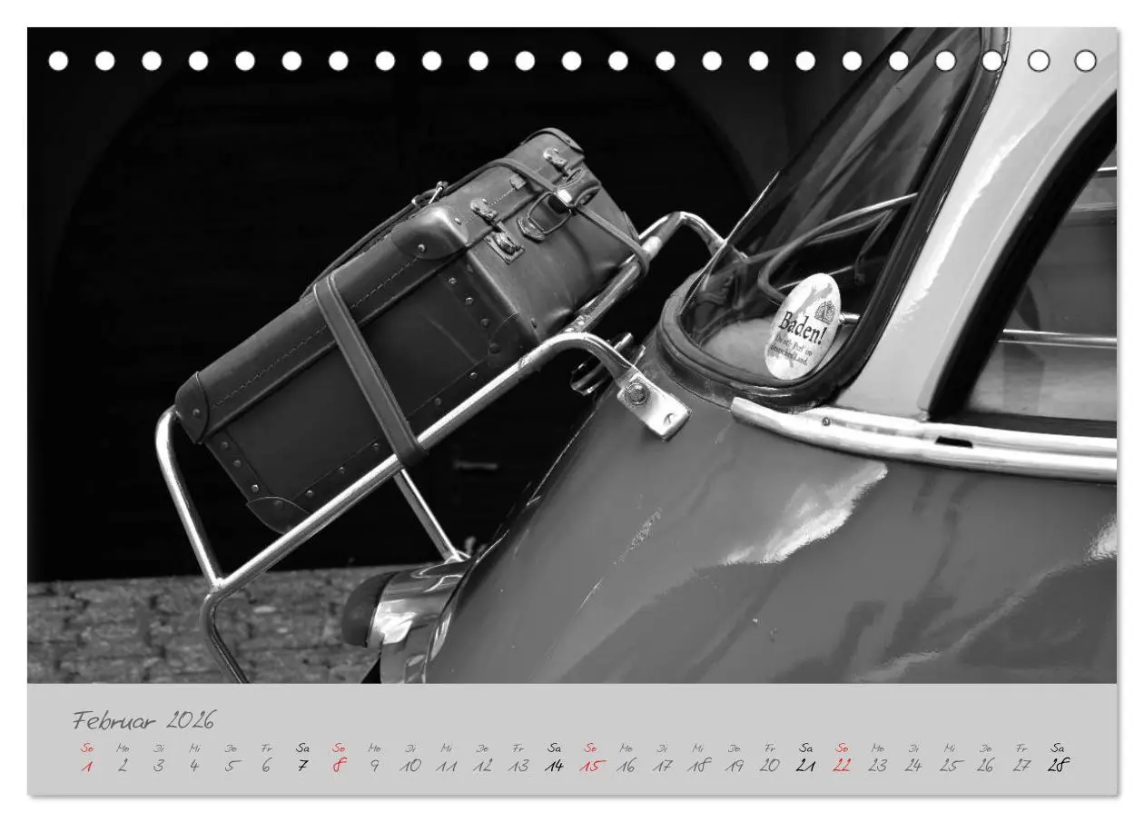 Bild: 9783516043297 | BMW Isetta 300 in schwarzweiß (Tischkalender 2026 DIN A5 quer),...