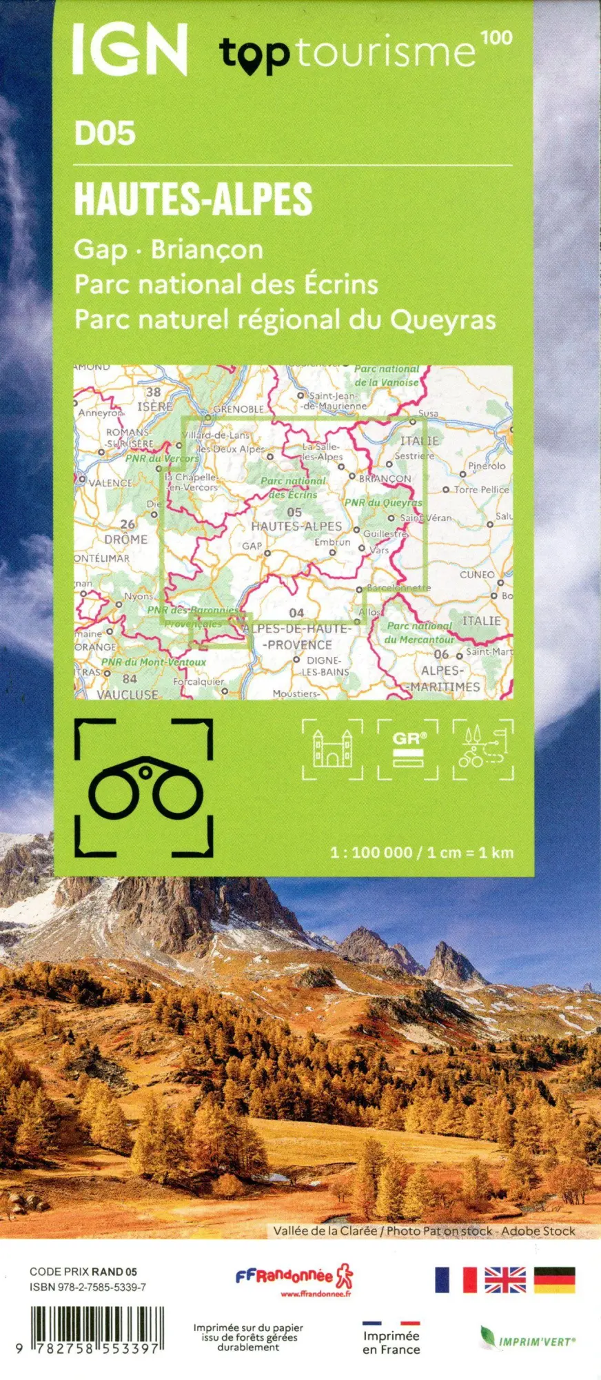 Bild: 9782758553397 | 5 Hautes-Alpes | 1:100000 | (Land-)Karte | IGN Top 100 départemental
