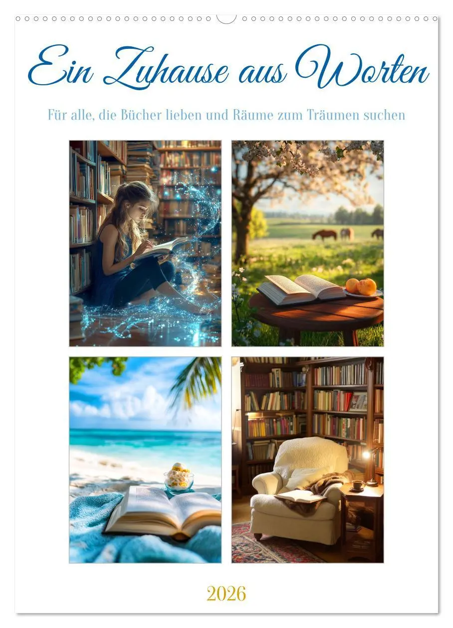 Cover: 9783457943397 | Ein Zuhause aus Worten (Wandkalender 2026 DIN A2 hoch), CALVENDO...