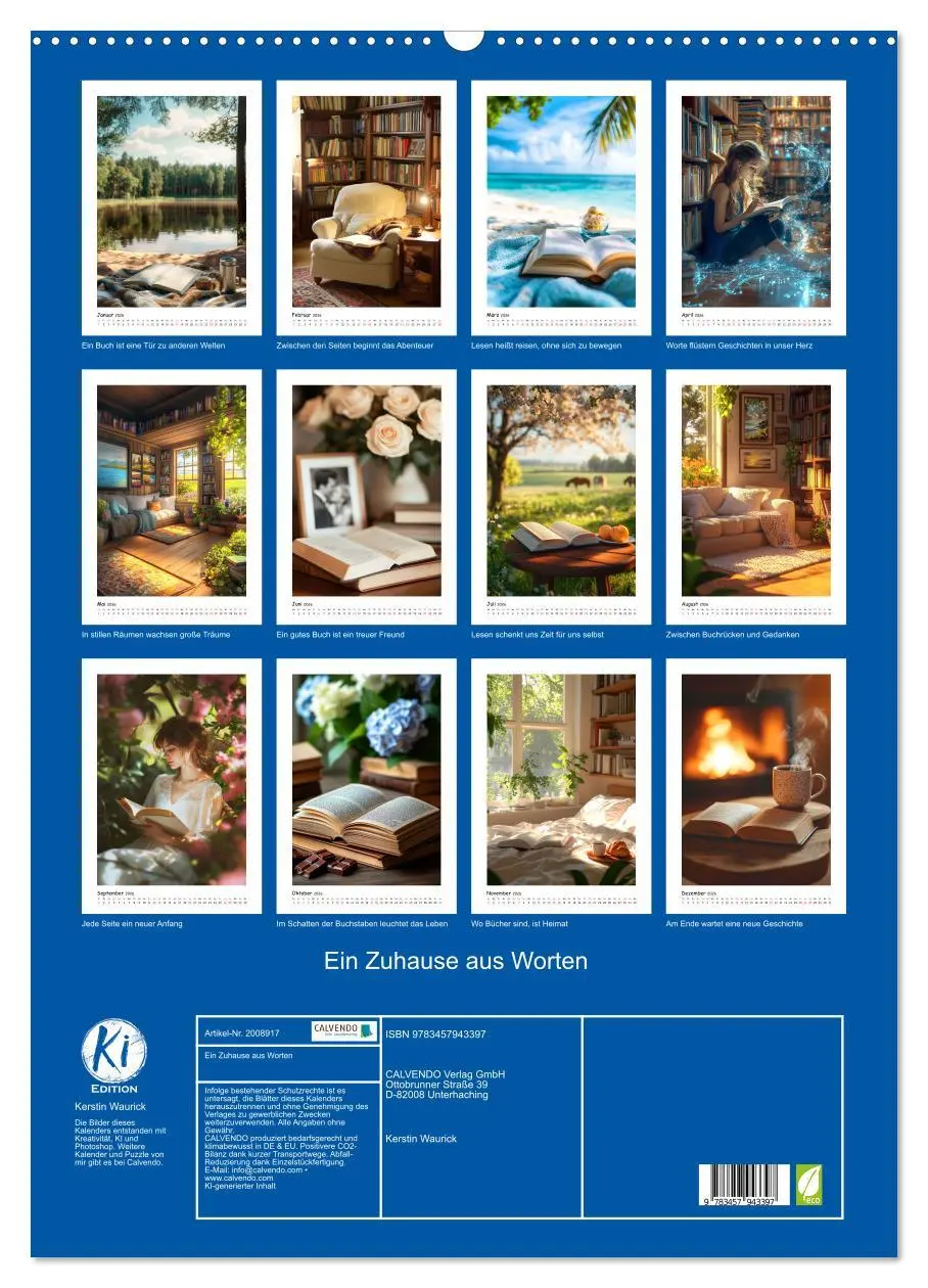 Bild: 9783457943397 | Ein Zuhause aus Worten (Wandkalender 2026 DIN A2 hoch), CALVENDO...