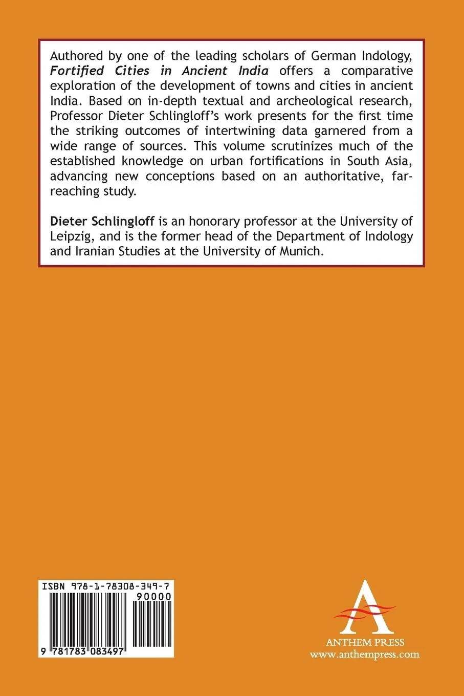 Rückseite: 9781783083497 | Fortified Cities of Ancient India | A Comparative Study | Schlingloff