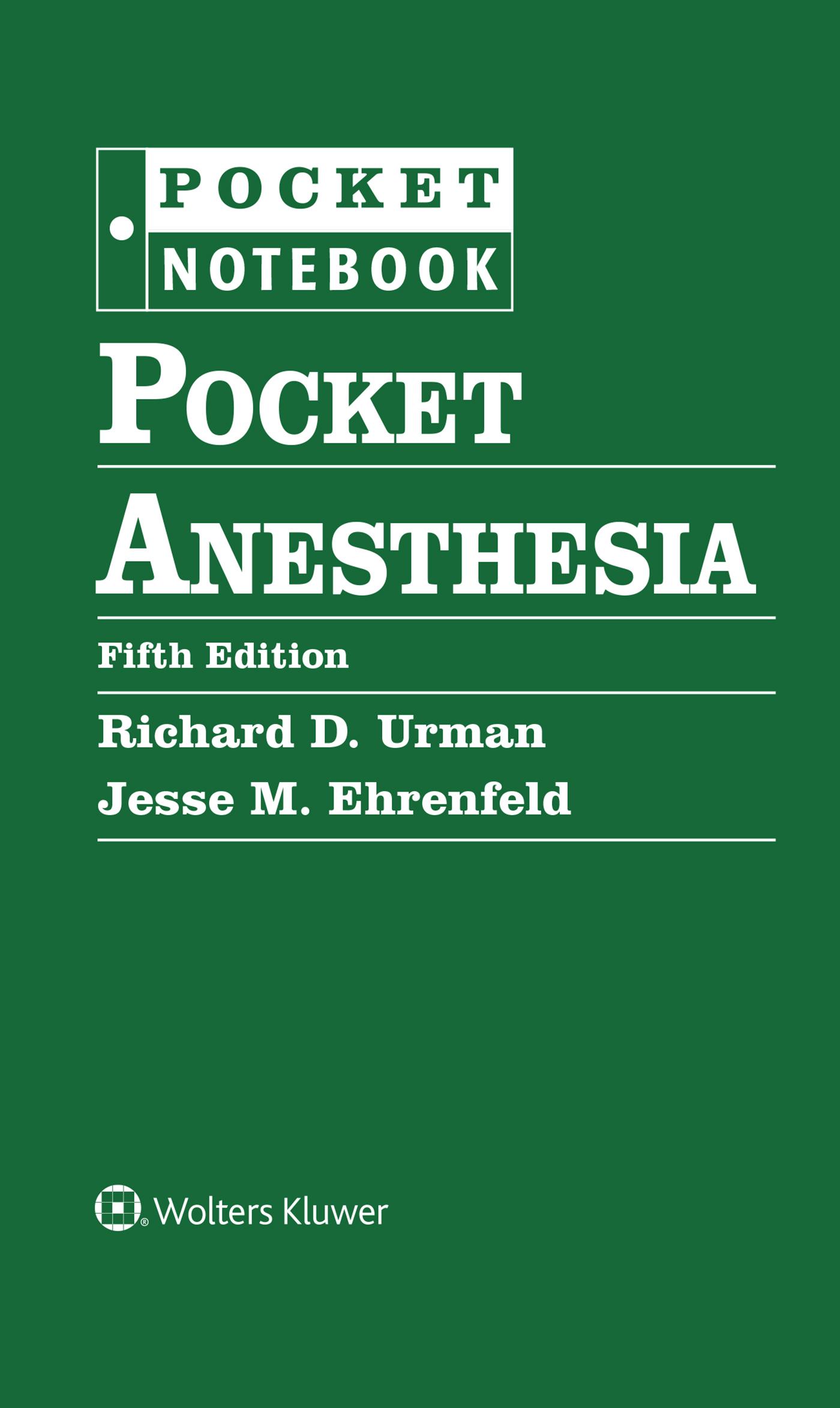 Cover: 9781975213497 | Pocket Anesthesia | Richard Urman (u. a.) | Buch | Spiralbindung