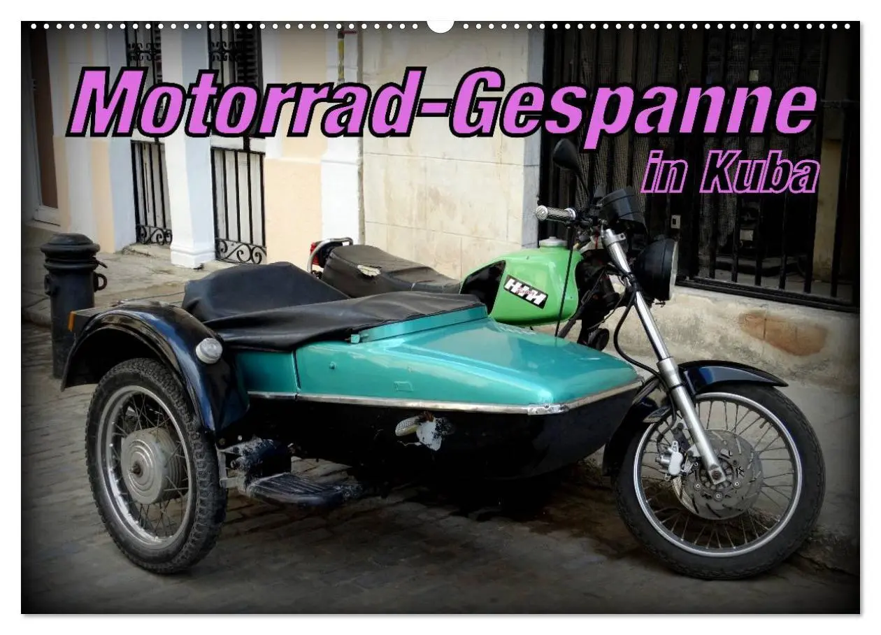 Cover: 9783516023497 | Motorrad-Gespanne in Kuba (Wandkalender 2026 DIN A2 quer), CALVENDO...