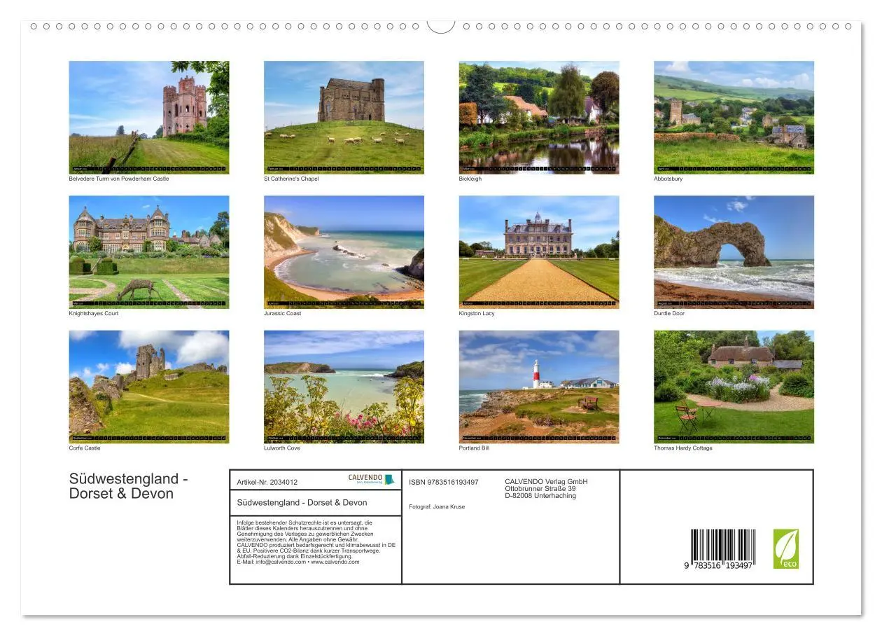 Bild: 9783516193497 | Südwestengland - Dorset &amp; Devon (hochwertiger Premium Wandkalender...