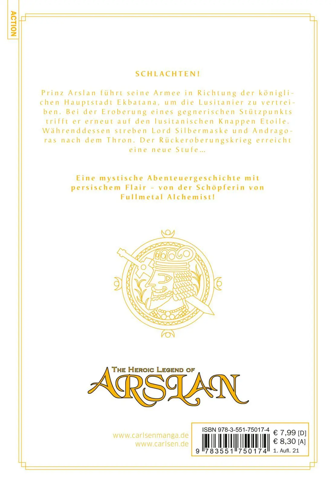 Rückseite: 9783551743497 | The Heroic Legend of Arslan 12 | Yoshiki Tanaka | Taschenbuch | 192 S.