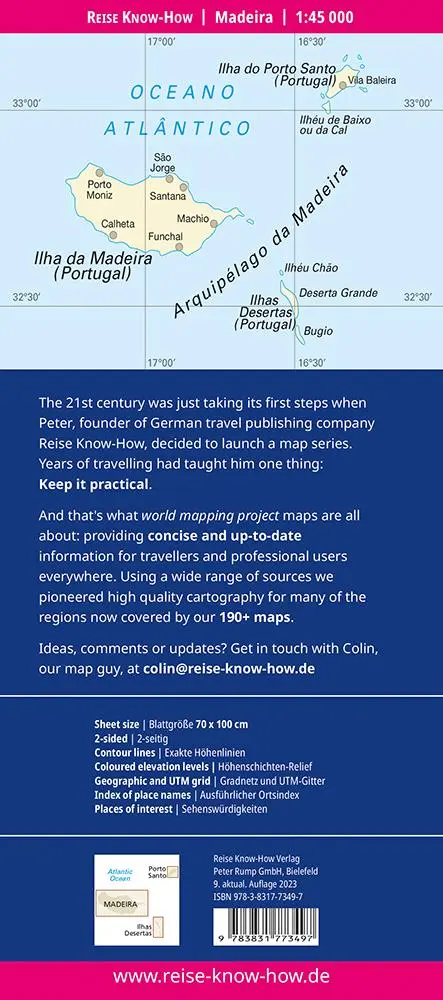 Rückseite: 9783831773497 | Reise Know-How Landkarte Madeira (1:45.000) | Rump | (Land-)Karte