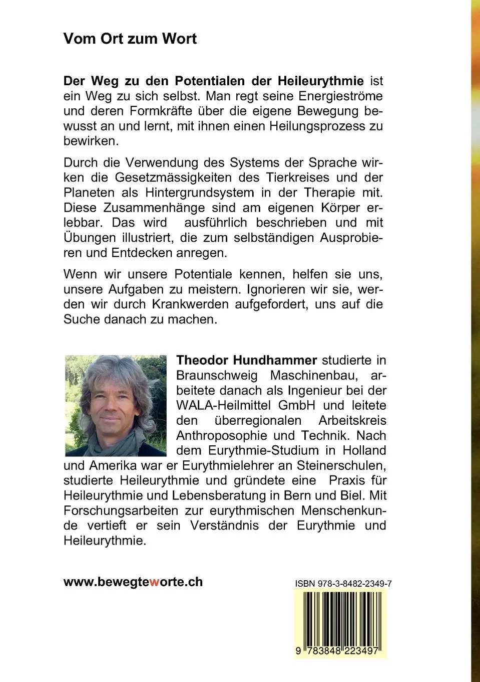 Rückseite: 9783848223497 | Vom Ort zum Wort | Ein Weg zu den Potentialen der Heileurythmie | Buch