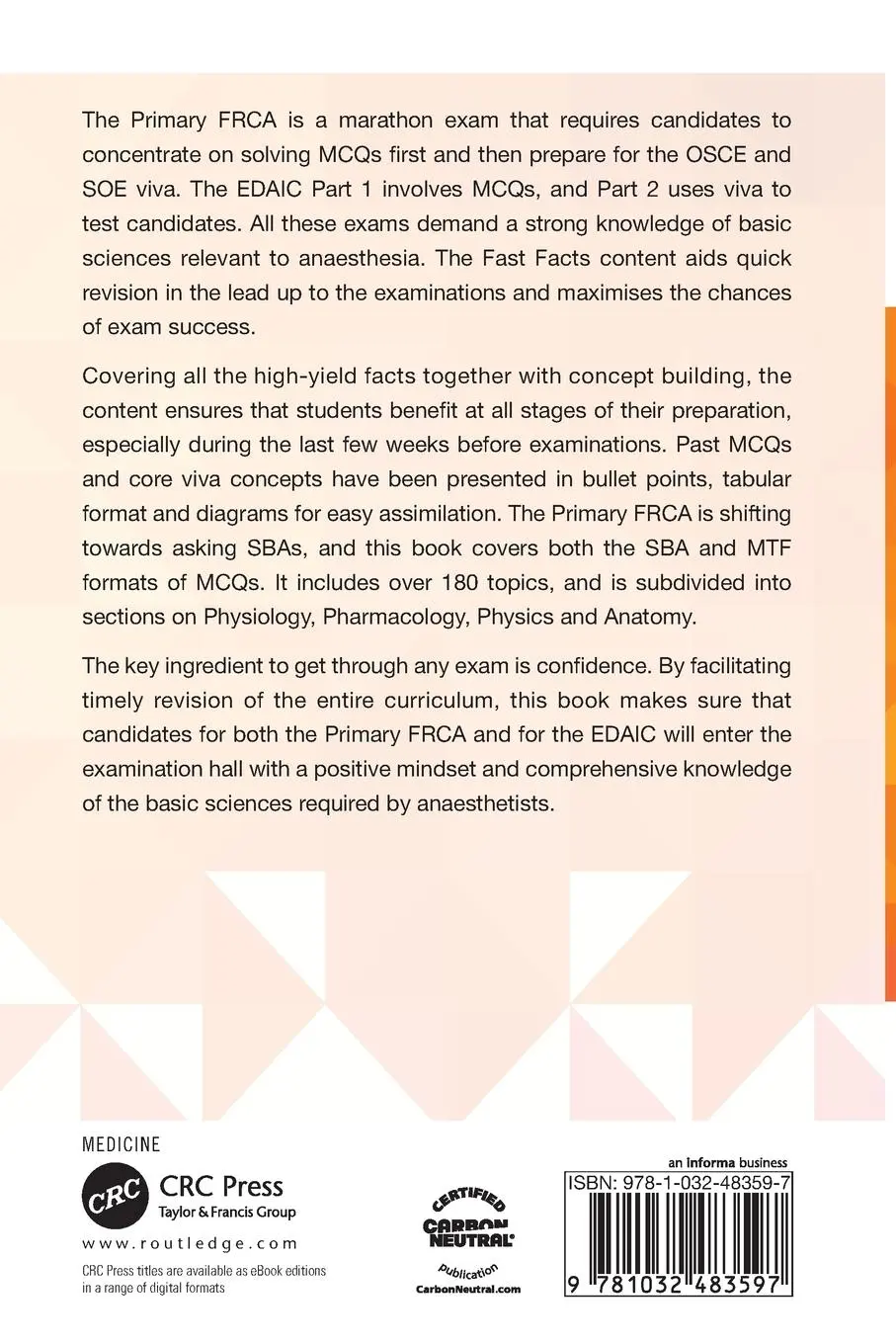 Rückseite: 9781032483597 | Fast Facts for the Primary FRCA and EDAIC | Amit Sharma | Taschenbuch