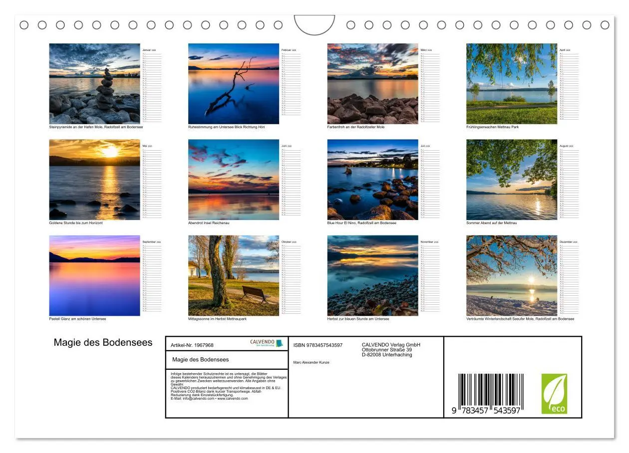 Bild: 9783457543597 | Magie des Bodensees (Wandkalender 2026 DIN A4 quer), CALVENDO...