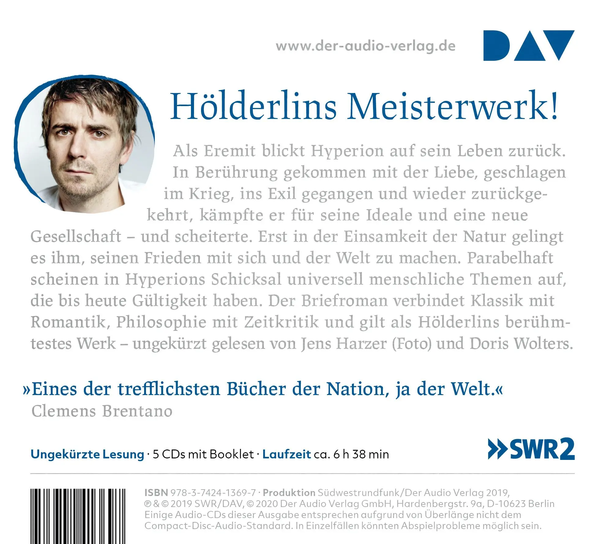 Rückseite: 9783742413697 | Hyperion oder Der Eremit in Griechenland | Friedrich Hölderlin | CD