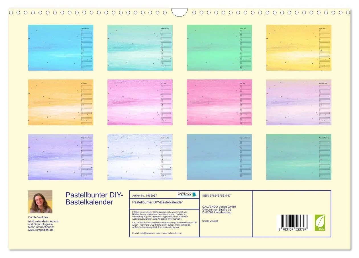 Bild: 9783457523797 | Pastellbunter DIY-Bastelkalender (Wandkalender 2026 DIN A3 quer),...