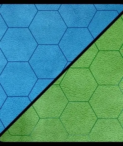 Cover: 601982033897 | Battlemat™ 1" Reversible Blue-Green Hexes (23 ½" x 26" Playing...