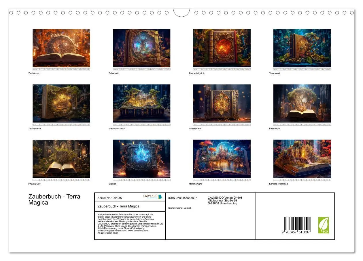 Bild: 9783457513897 | Zauberbuch - Terra Magica (Wandkalender 2026 DIN A3 quer), CALVENDO...