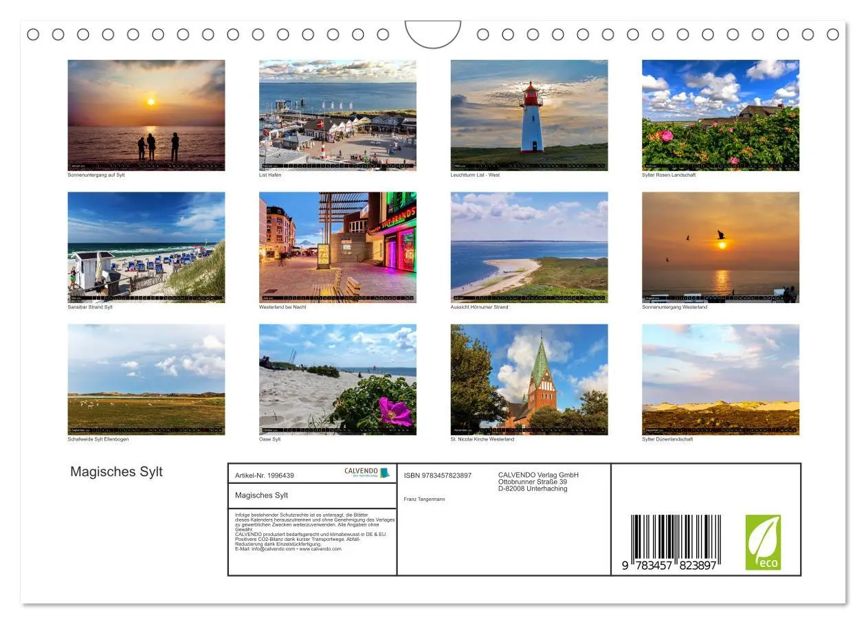 Bild: 9783457823897 | Magisches Sylt (Wandkalender 2026 DIN A4 quer), CALVENDO...